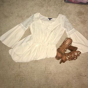 American Eagle Longsleeve Boho Cream Dress